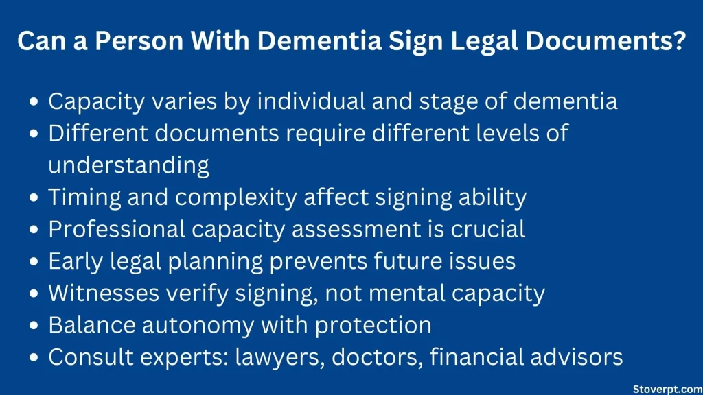 Can a Person With Dementia Sign Legal Documents